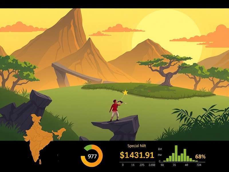 India Helix Quest gameplay screenshot showing character in mystical Indian landscape